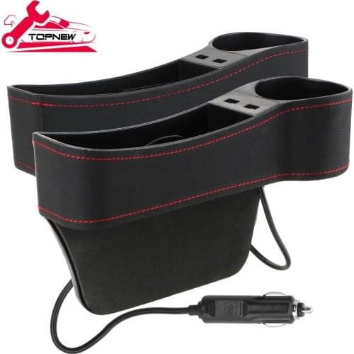 Car Seat Gap Filler Organizer, Automotive Front Seat Storage with Cup Holder Auto Console Side Extra Storage Boxes
