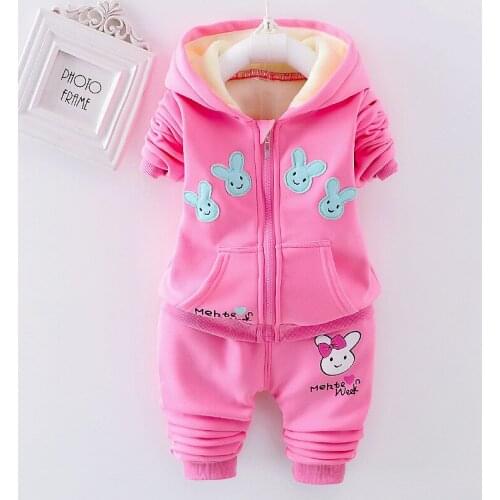 Girl Autumn Girl Baby Cartoon Rabbit Child 1 To 4 Year Old Suit Childrens Clothing