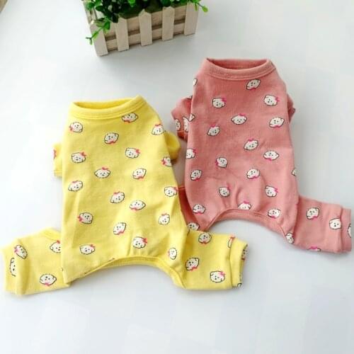 Small Dog Pajamas Jumpsuit Overalls Sleepwear Autumn Winter Pet Outfit Garment Chihuahua Yorkshire Pomeranian Poodle Clothing