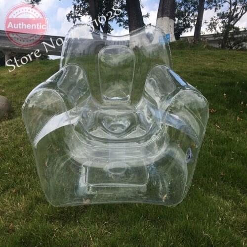 Transparent Single Air Sofa Inflatable Lounger Fashionable for Photo Taking Portable for Outdoor Camping Swimming Pool Use