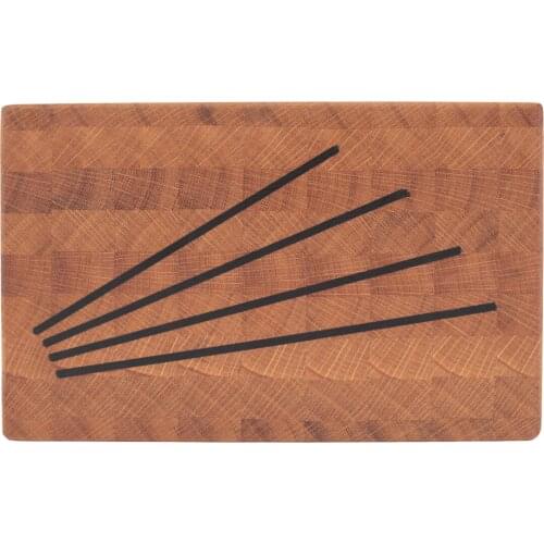 Soandora End Grain Cutting Board Oak Tree Natural Texture and 4 Arrow Pattern