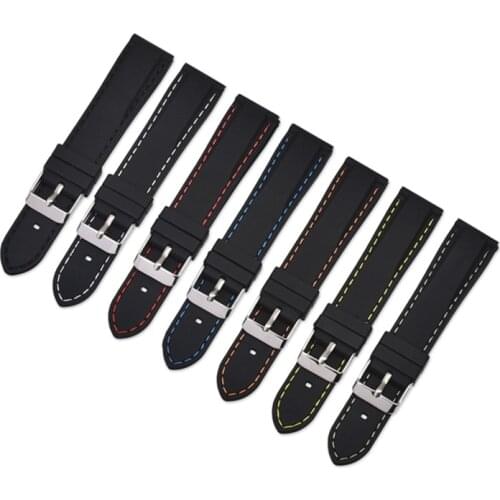 Watchband Quick Release 18mm 19mm 20mm 22mm 24mm Black White Red Orange Blue Silicone Rubber Diver Watch Band Straps waterproof