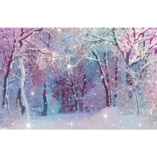 Fairy Light Snowflakes White Forest Snow Overlay Magic Texture background Computer print party photo backdrop