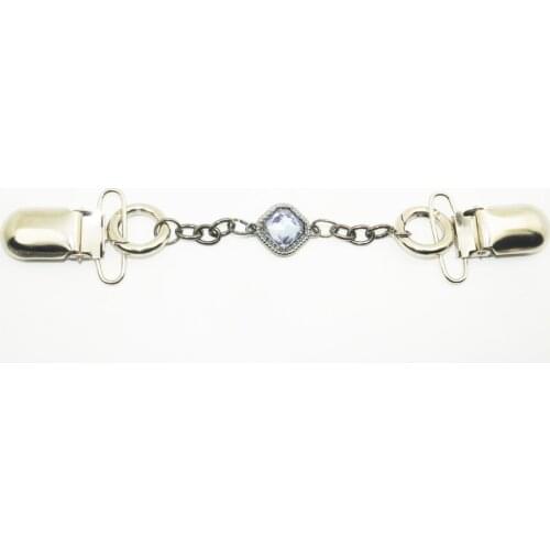 Stylish Vintage Rhinestone gem Sweater Clip, Antique Collar Clip, Cardigan Clips