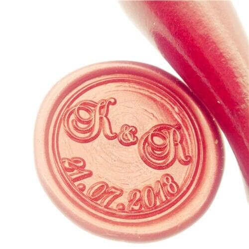 Wedding * Anniversary Date two initials double letter with date Wax Seal Stamp | couple monogram | Sealing Wax Stamp | Wax Stamp