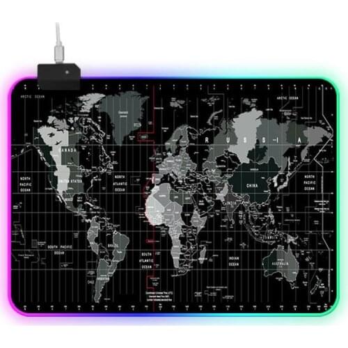 LED RGB Backlight mouse mat xxl Map Snow Lion Light Pattern Anime Desktop Gaming Mouse Pad Cushion