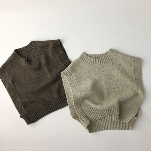 Baby Girls Sweaters Spring Knitted Waistcoats Sweater Baby Solid Sweaters Korean Vests Children Thin Clothing Kids Outfit 1-6Y