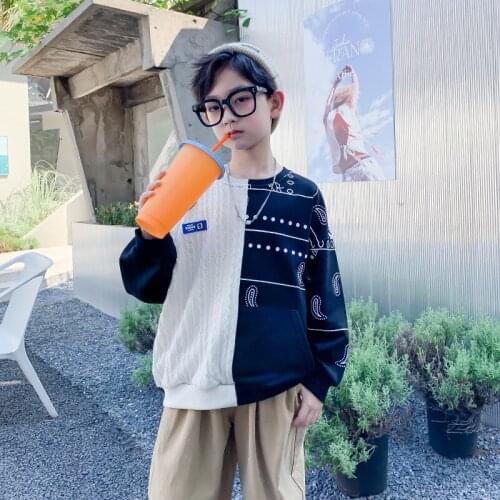 Boys Loose Sweatshirt Long Sleeve Printing Casual Pullover Fashion Boys Spring And Autumn Pullover Childrens Pullover 4-14 Y