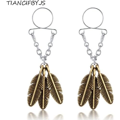 TIANCIFBYJSSexy Non pierced Clip On Nipple Ring Nipple Jewelry Fake Nipple Shield With drop tear red Dangle Adjustable Body