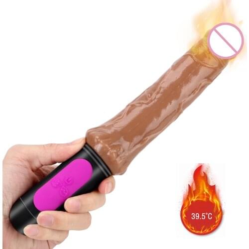 Adult Products Realistic Dildo G Spot Vagina Anus Stimulation Sex Toy for Woman Heating Vibrator Bend Soft Huge Penis 7 Speed