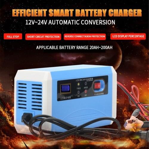 2021 Smart 12V24V Car And Motorcycle Battery Charger Pulse Repair Battery Charger Powered Vehical Accessories Lead Acid Battery