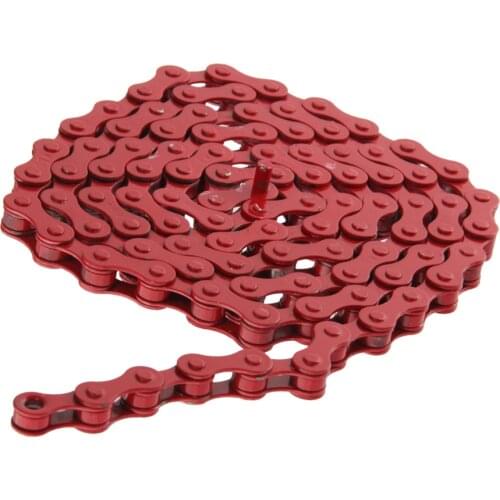 Bike Chain Fixed Gear Track BMX Single Speed Chains with Anti-rust Technology 1/2' X 1/8' Red