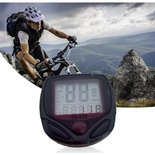 Waterproof Bike Computer LCD Screen Bicycle Odometer 15-Functions Speedometer Cycling Wired Stopwatch for Riding Accessories