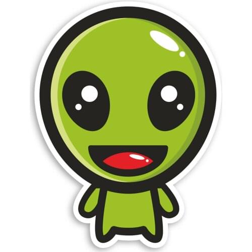 Funny Green Alien Vinyl Stickers - Space Cartoon Laptop Sticker Bike Motorcycle Accessories KK Vinyl Decals Waterproof JDM
