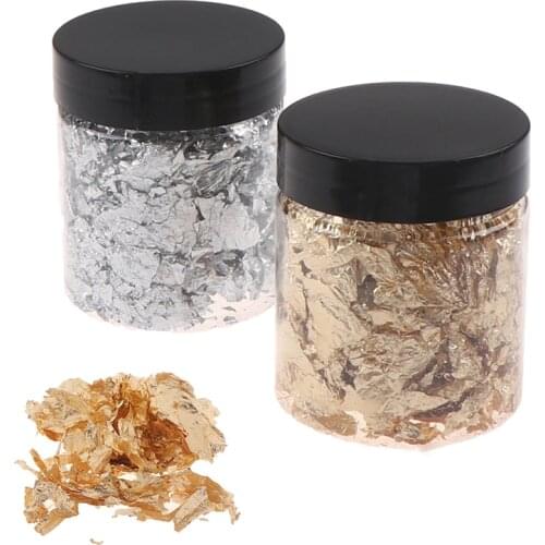 1 Bottle Imitation Gold Foil Art Craft Paper Leaf Leaves Sheets Bulk Foil Paper Leaves For Gilding Diy Nail Flake Art Decor