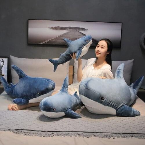 1pc 140CM Giant Shark Plush Toy Soft Stuffed Speelgoed Animal Reading Pillow for Birthday Gifts Cushion Doll Gift For Children