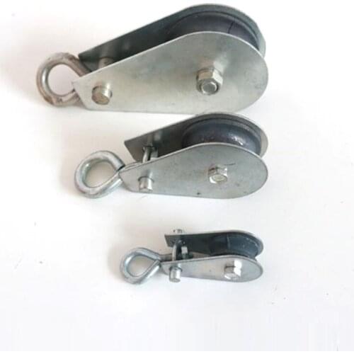 1Pcs Miniature pulley Cast Iron Wheel Swivel Lifting Rope Single Pulley Block Pulley Block Wire rope traction wheel