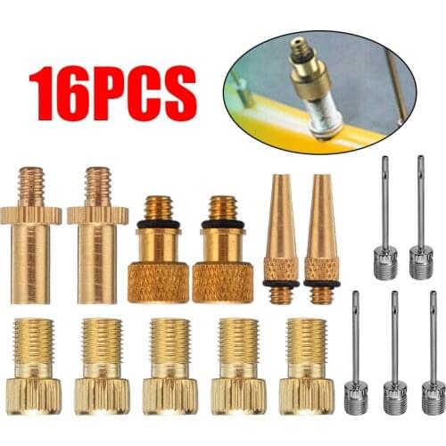 16pcs/set Valve Adapters Bicycle Valve Adapter Bicycle Valve Adapter Valve Set For Mountain Road Bike Valve Adaptor