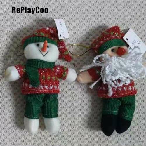 25PCS / LOT Kawaii Christmas Snowman OR OldMan Plush Toys Filled Animals Soft Decoration Filled Plush Pendant Wedding Gift DSD07
