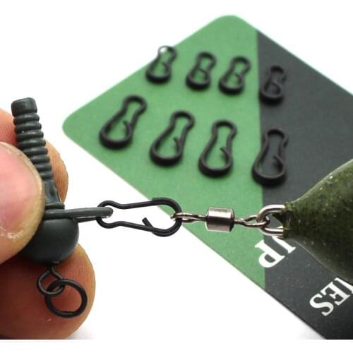 30Pcs Fishing Quick Change Clips Carp Fishing Line Swivels Connectors Accessories Fishing Link Swivel Hair Rig Clips Tackle Tool