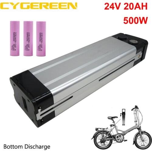 500W Silver Fish 24V 20AH lithium ion battery pack 7S 24 V 30AH 18650 Electric Bike Bateria akku 30A BMS with 29.4V 3A Charger