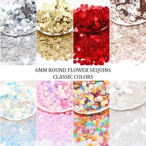 6MM Wheel Flower Sequins 3D PVC LOOSE SEQUIN Paillette Sewing Embellishment Findings DIY Clothing Dress Shoes Crafts