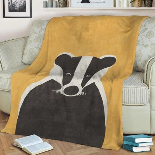 Badger Flannel Throw Blanket 3D Printed Keep Warm Sofa Child Blanket Home Decor Textiles Dream Family Gift