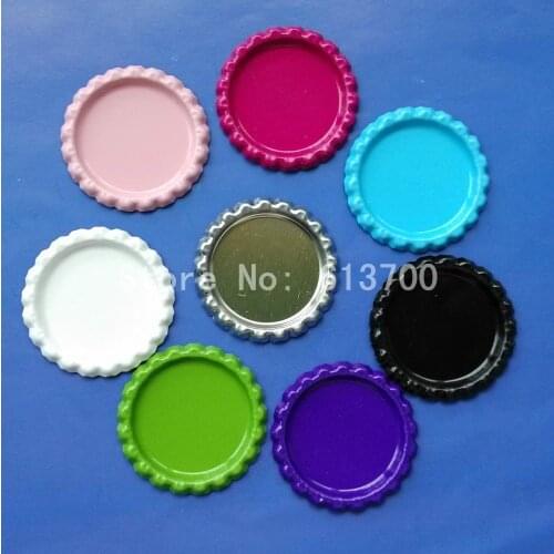 Free Shipping Both Side Colored Flattened Bottle Caps Flat Metal Dome Cap Bottlecap For Crafts & Jewelry Without Hole 8 Colors