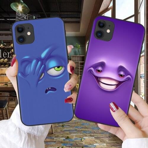 3D Funny Face Black TPU Soft Phone Case For iPhone 11 Pro XS MAX X XR 8 7 6 Plus Case For iPhone 12 mini 12ProMax SE 2020 Cover