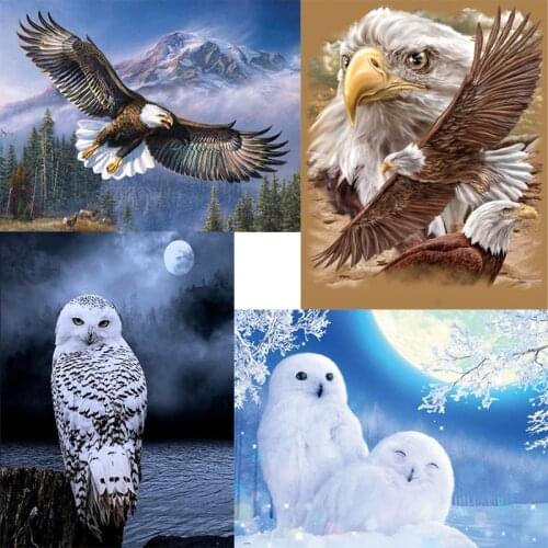 DIY Eagle 5D Diamond Painting Full Square Drill Animal Diamonds Embroidery Rhinestones Cross Stitch Art Wall Home Decor