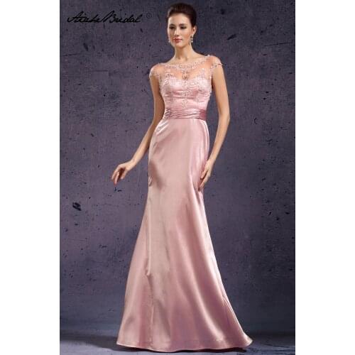 Long Formal Womens Dress Elegant Mermaid Backless Pink Satin Mother of the Bride Dresses vestido mae da noiva