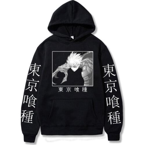 Japanese Anime Tokyo Ghoul Kaneki Ken Print Hoodies Men Women Hip Hop Hoody Sweatshirt Male Creative Clothing Hoodies Tops
