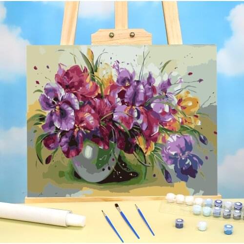 Flowers For Adults Paint By Numbers Set Oil Paints 50*70 Canvas Pictures Decorative Paintings Crafts For Adults Handicraft