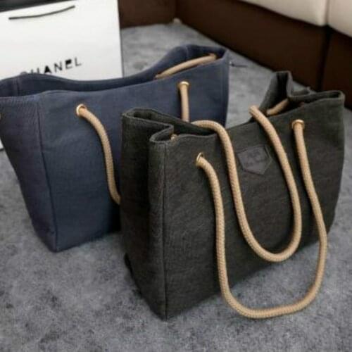 Korean Canvas tote bag Mori girl Casual Solid String Shoulder Bags handbag high-capacity shopping bag Travel Bag