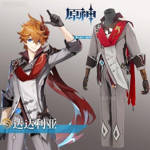 Genshin Impact Costume Tartaglia/Childe Genshin Impact Costume Tartaglia Game Tartaglia Cosplay 30cm Short Hairs Accessories