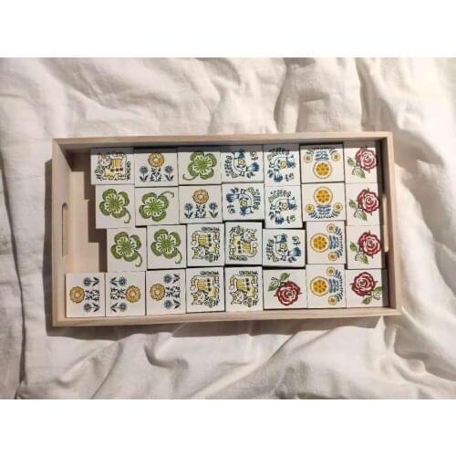 Cooperative seal KODOMO NO KAO wood cat dove sunflower four-leaf rose seal