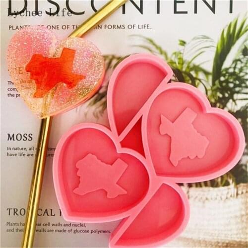 Lychee Life Texas Heart Cookie Biscuit Stamp Mold Cake Cutter Tools Embosser Mould Tool Cake Crafts