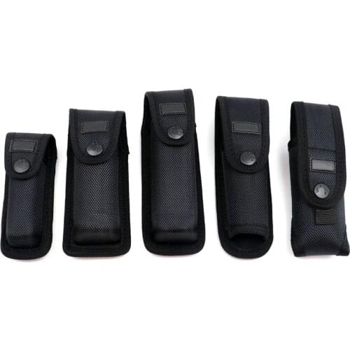 Small Pocket LED Flashlight Nylon Holster Cover Case 18650 16340 AA AAA Battery Torch 502b 501b C8 C12 hard protective sleeve