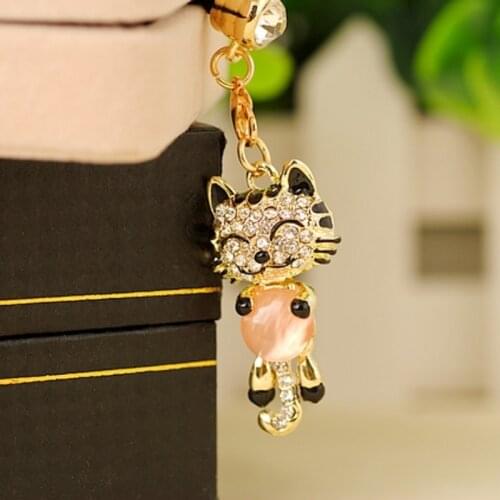 Cute Smiling Tiger With Opal 3.5mm Earphone Plug Anti-dust Headphones For Universal Mobile Phone And Iphone Earphone Dust Plug