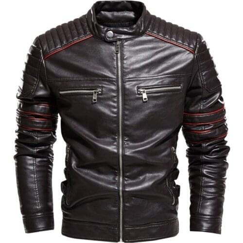 Mens jacket leather jacket mens motorcycle jacket fashion motorcycle coat slim fit autumn and winter jacket mens leather