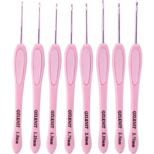 8Pcs Crochet Hook Set Plastic Handles Aluminum Knitting Needles Weave Craft Yarn Crochet Needles Knitting Sewing Tool 29
