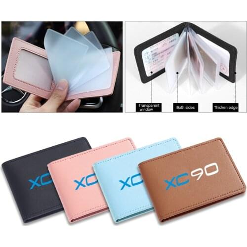 New Style Credit Card Holder Driving License Wallet RFID Bag for Volvo XC90 PU Leather Bank Card holder Case Car Styling