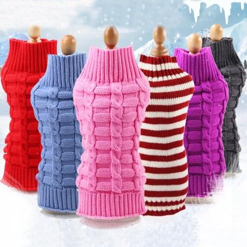 New Dog Sweater Winter Pet Clothing Knit Dog Clothes Woolen Warm Small Dogs Cat Sweater Coat For Pets Dogs Costume 10A