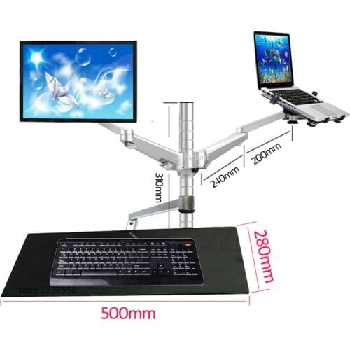 OA-30X Multimedia Desktop long arm 32inch LCD Monior Stand Laptop Holder Stand Table Full Motion Double Monitor Mount