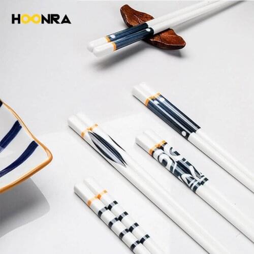 HOONRA Bone China Mildew Proof Chopsticks Chinese Food Chop High Temperature Hashi Sticks For Sushi Chopsticks Gift
