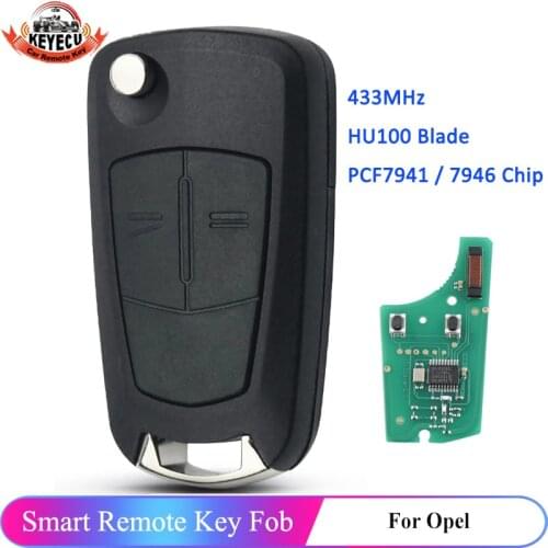 KEYECU Replacement Remote Car Key Fob 2 Button 433MHz PCF7941 for Vauxhall Opel Corsa 2007-2012,Meriva 2010