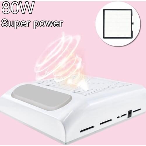 80W Nail Dust Collector With Filter Strong Power Manicure Vacuum Cleaner For Cleaning Equipment Manicure Nail Tools
