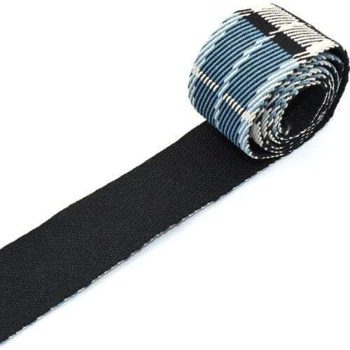 1.5"Plaid Ribbons Webbing Belt Plaid Print Grosgrain Ribbon Blue Grid Fabric Belt Bag Crafts for DIY Garment Textile Sewing