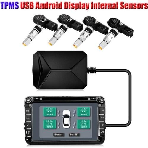 Android TPMS for Car Radio DVD Player Tire Pressure Monitoring System Spare Tyre Internal External Sensor USB TMPS