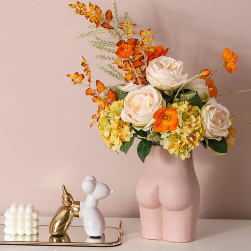 NORDIC INS CERAMICS HUMAN BODY BUTT SHAPE ART VASE FLOWER ARRANGEMENT CONTAINER HOME LIVING ROOM DESKTOP DECOR CRAFTS ORNAMENTS